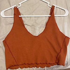 Rust waffle knit tank